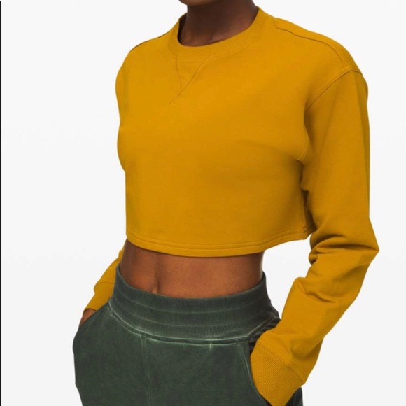 Lululemon Fools Gold All yours cropped crew size 4 - Picture 1 of 8